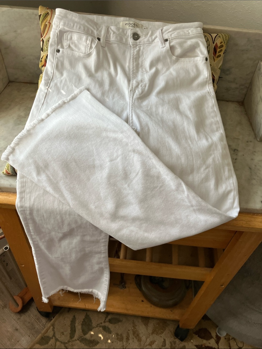 Hidden Jeans White Wide Leg Flare Jeans